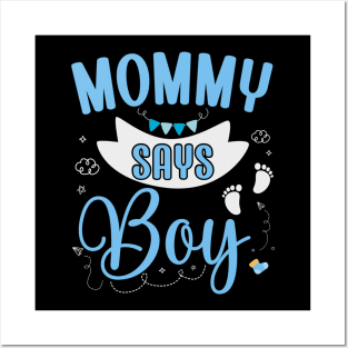 mom says Boy cute baby matching family party Posters and Art